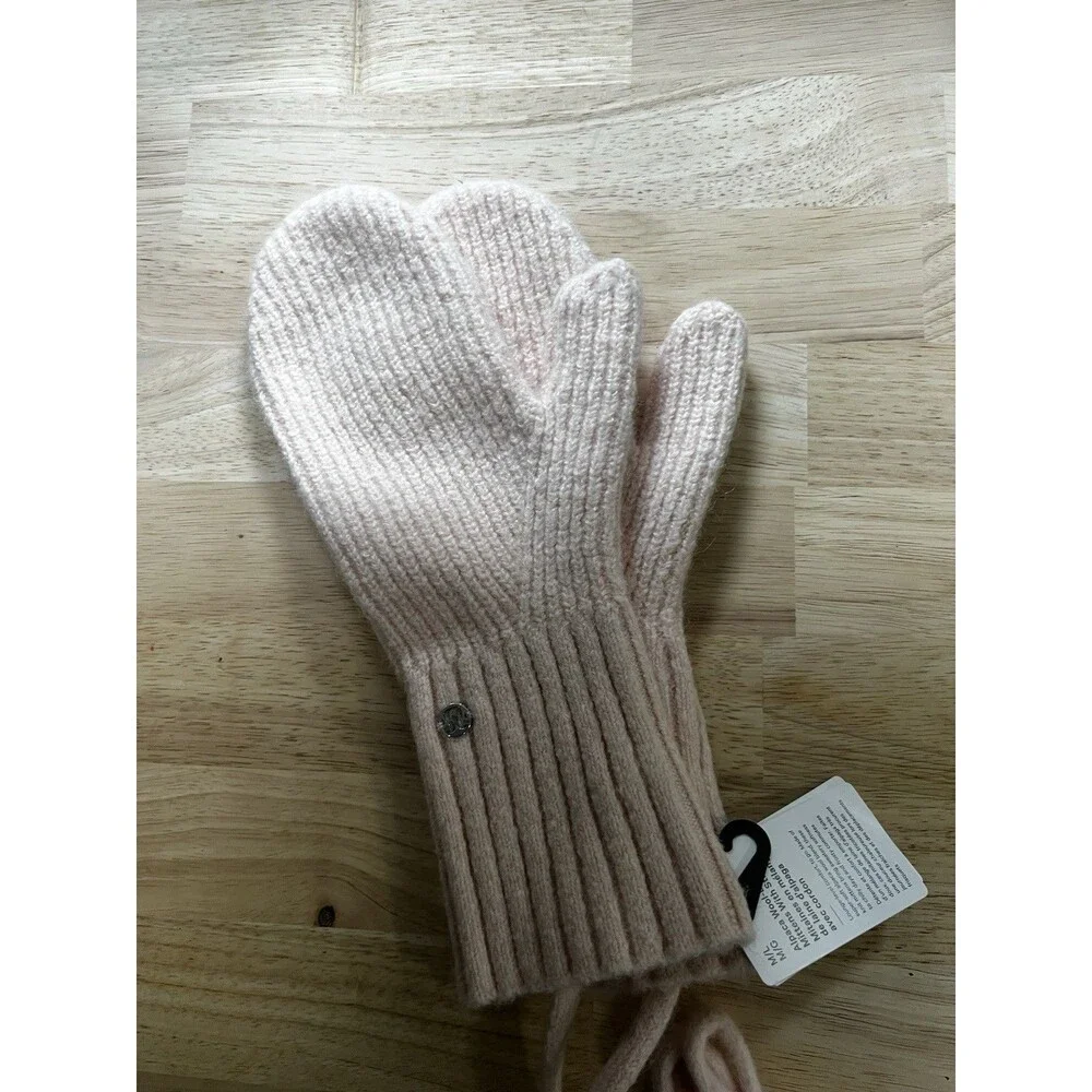 new Lululemon Alpaca Wool-Blend women's Mittens pink size medium large